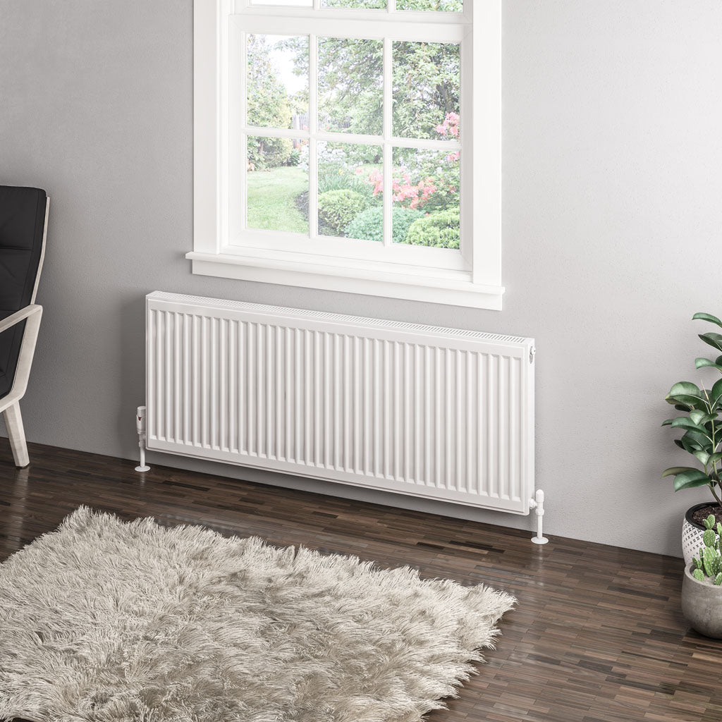 Eastbrook Type 11 Single Panel Gloss White Radiator 500mm High x 1300mm Wide 25.0041