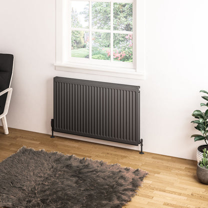 Eastbrook Type 11 Single Panel Matt Anthracite Radiator 600mm High x 1000mm Wide 25.0065