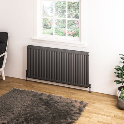 Eastbrook Type 11 Single Panel Matt Anthracite Radiator 600mm High x 1200mm Wide 25.0066