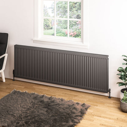 Eastbrook Type 11 Single Panel Matt Anthracite Radiator 600mm High x 1800mm Wide 25.0069