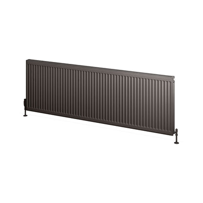 Eastbrook Type 11 Single Panel Matt Anthracite Radiator 600mm High x 1800mm Wide Cut Out Image 25.0069