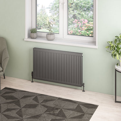 Eastbrook Type 21 Double Panel Matt Anthracite Radiator 600mm High x 1000mm Wide 25.0122