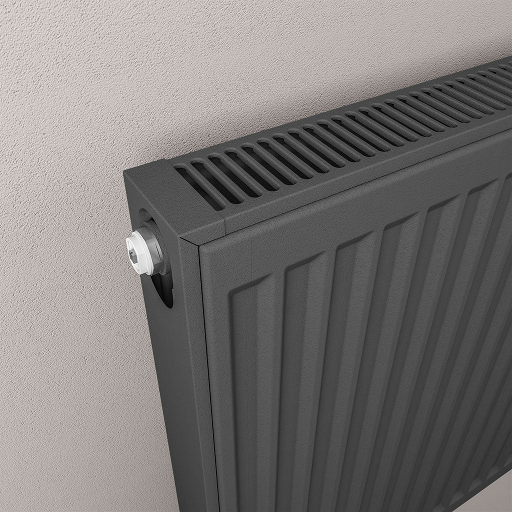 Eastbrook Type 21 Double Panel Matt Anthracite Radiator 600mm High x 1000mm Wide Close Up Image 25.0122