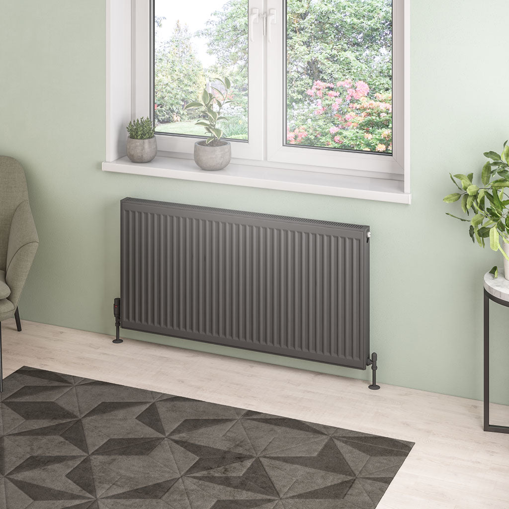 Eastbrook Type 21 Double Panel Matt Anthracite Radiator 600mm High x 1200mm Wide 25.0123