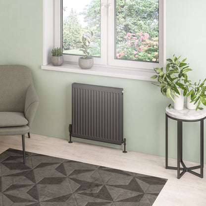 Eastbrook Type 21 Double Panel Matt Anthracite Radiator 600mm High x 600mm Wide 25.0120