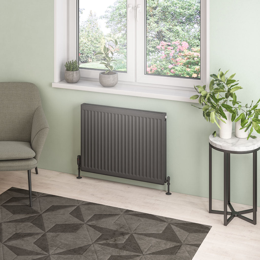 Eastbrook Type 21 Double Panel Matt Anthracite Radiator 600mm High x 800mm Wide 25.0121