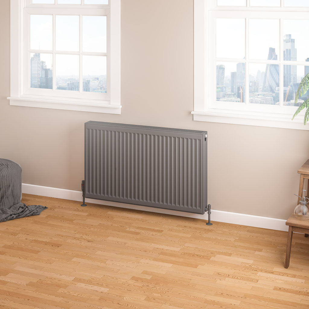 Eastbrook Type 22 Double Panel Matt Anthracite Radiator 600mm High x 1000mm Wide 25.0189