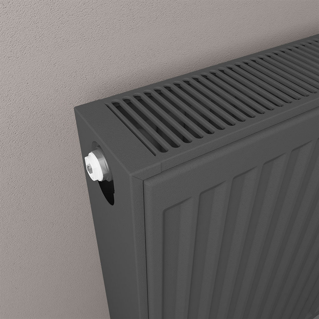 Eastbrook Type 22 Double Panel Matt Anthracite Radiator 600mm High x 1000mm Wide Close Up Image 25.0189