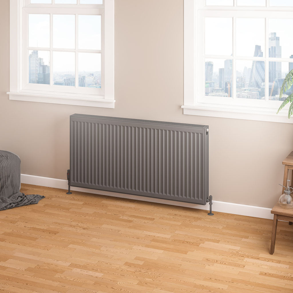 Eastbrook Type 22 Double Panel Matt Anthracite Radiator 600mm High x 1200mm Wide 25.0190