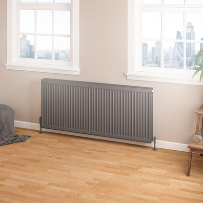 Eastbrook Type 22 Double Panel Matt Anthracite Radiator 600mm High x 1400mm Wide 25.0191