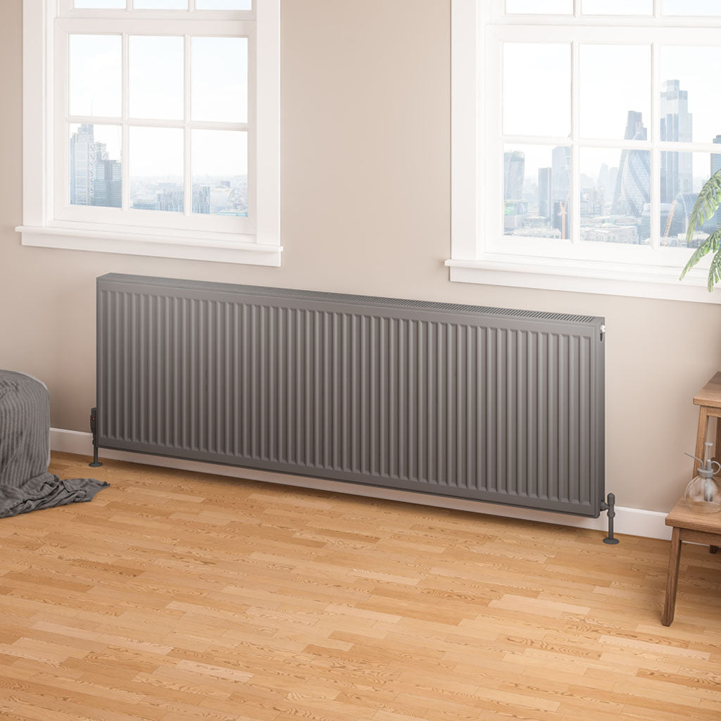 Eastbrook Type 22 Double Panel Matt Anthracite Radiator 600mm High x 1800mm Wide 25.0193