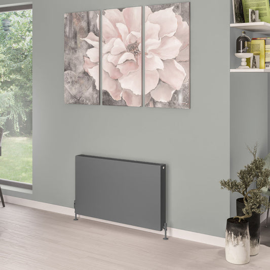 Eastbrook Type 22 Flat Double Panel Matt Anthracite Panel Radiator 600mm High x 1000mm Wide 44.0102