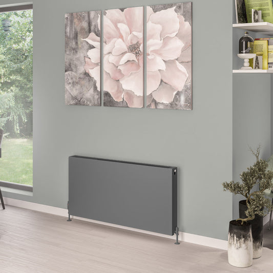 Eastbrook Type 22 Flat Double Panel Matt Anthracite Panel Radiator 600mm High x 1200mm Wide 44.0103