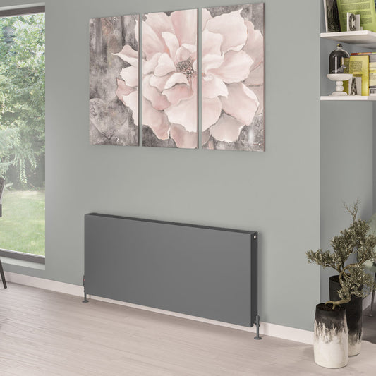 Eastbrook Type 22 Flat Double Panel Matt Anthracite Panel Radiator 600mm High x 1400mm Wide  44.0104