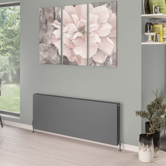 Eastbrook Type 22 Flat Double Panel Matt Anthracite Panel Radiator 600mm High x 1600mm Wide 44.0105