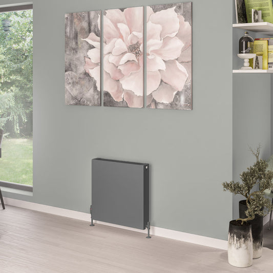 Eastbrook Type 22 Flat Double Panel Matt Anthracite Panel Radiator 600mm High x 600mm Wide 44.0100