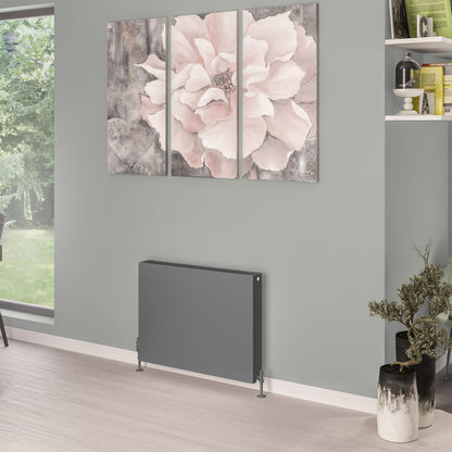 Eastbrook Type 22 Flat Double Panel Matt Anthracite Panel Radiator 600mm High x 800mm Wide 44.0101