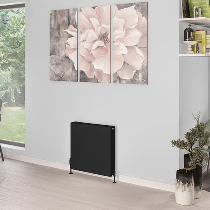 Eastbrook Type 22 Flat Double Panel Matt Black Panel Radiator 600mm High x 600mm Wide 44.0107