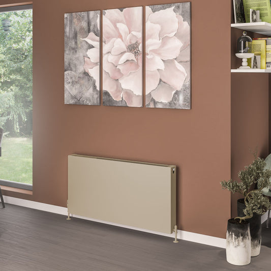 Eastbrook Type 22 Flat Double Panel Matt Cappuccino Panel Radiator 600mm High x 1200mm Wide Close Up Image 44.0096