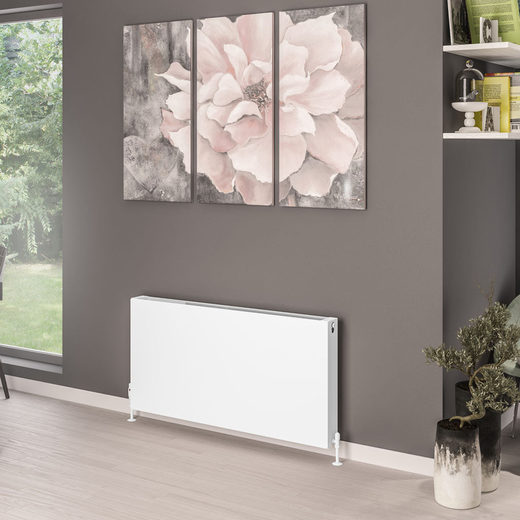 Eastbrook Type 22 Flat Double Panel Matt White Panel Radiator 600mm High x 1200mm Wide 44.0082