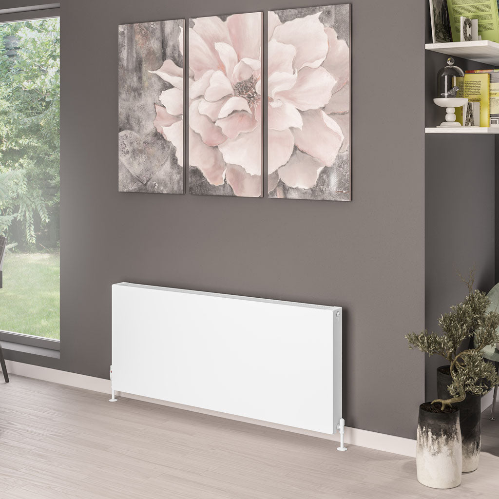 Eastbrook Type 22 Flat Double Panel Matt White Panel Radiator 600mm High x 1400mm Wide 44.0083