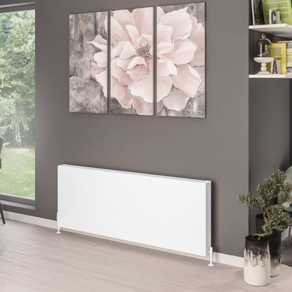 Eastbrook Type 22 Flat Double Panel Matt White Panel Radiator 600mm High x 1600mm Wide 44.0084