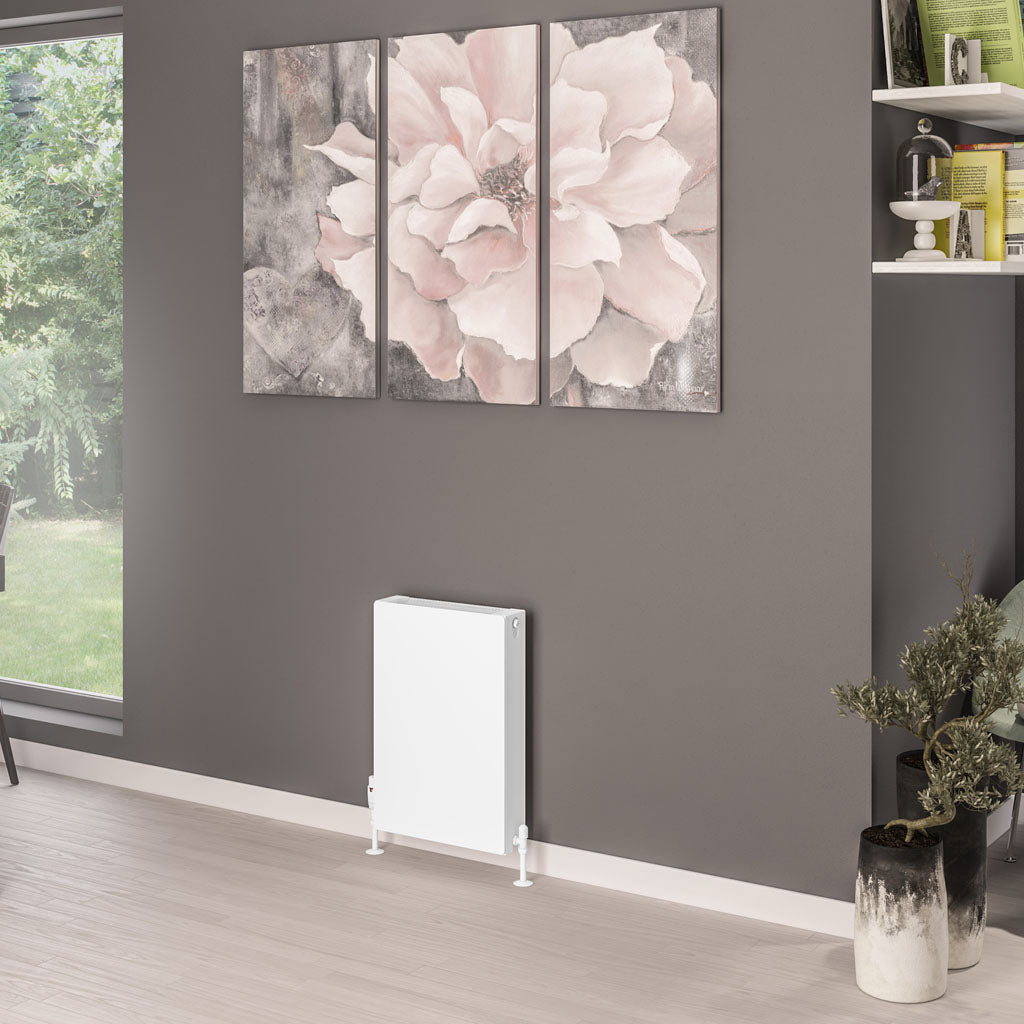 Eastbrook Type 22 Flat Double Panel Matt White Panel Radiator 600mm High x 400mm Wide 44.0078