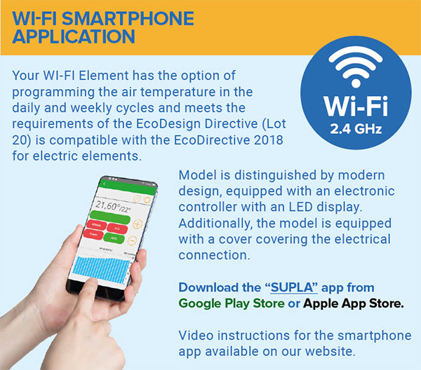 Eastbrook Type F Gloss White Round Thermostatic Heating Element With WIFI - 150 Watt Instructional Image 8.504