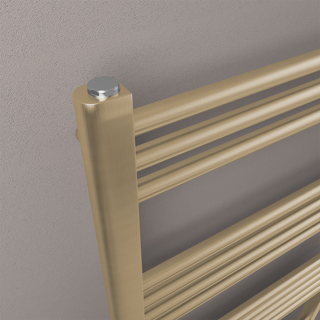 Eastbrook Wendover Electric ONLY Straight Brushed Brass Towel Rails