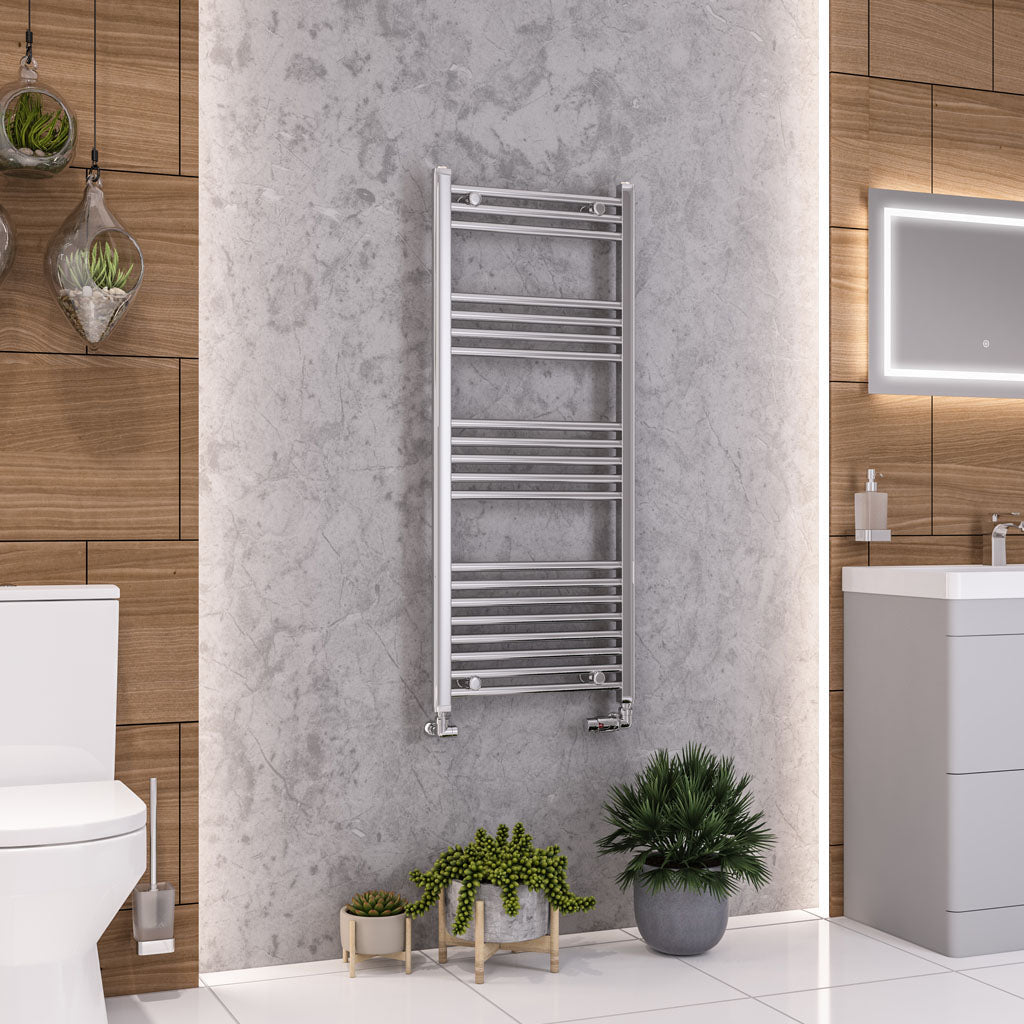Eastbrook Wendover Electric ONLY Straight Chrome Towel Rails - Various Sizes 1000mm x 300mm Single Heat Element