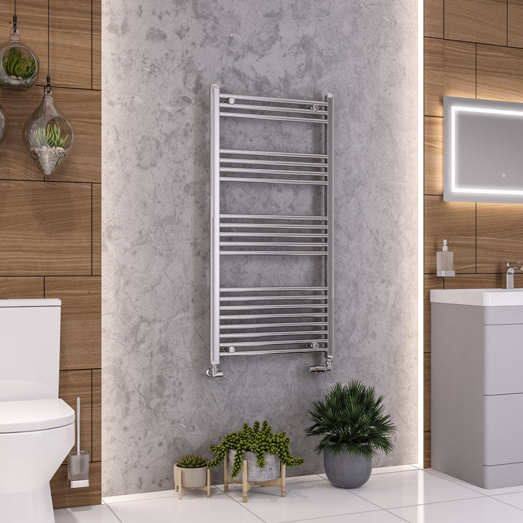 Eastbrook Wendover Electric ONLY Straight Chrome Towel Rails - Various Sizes 1000mm x 300mm Thermostatic Element