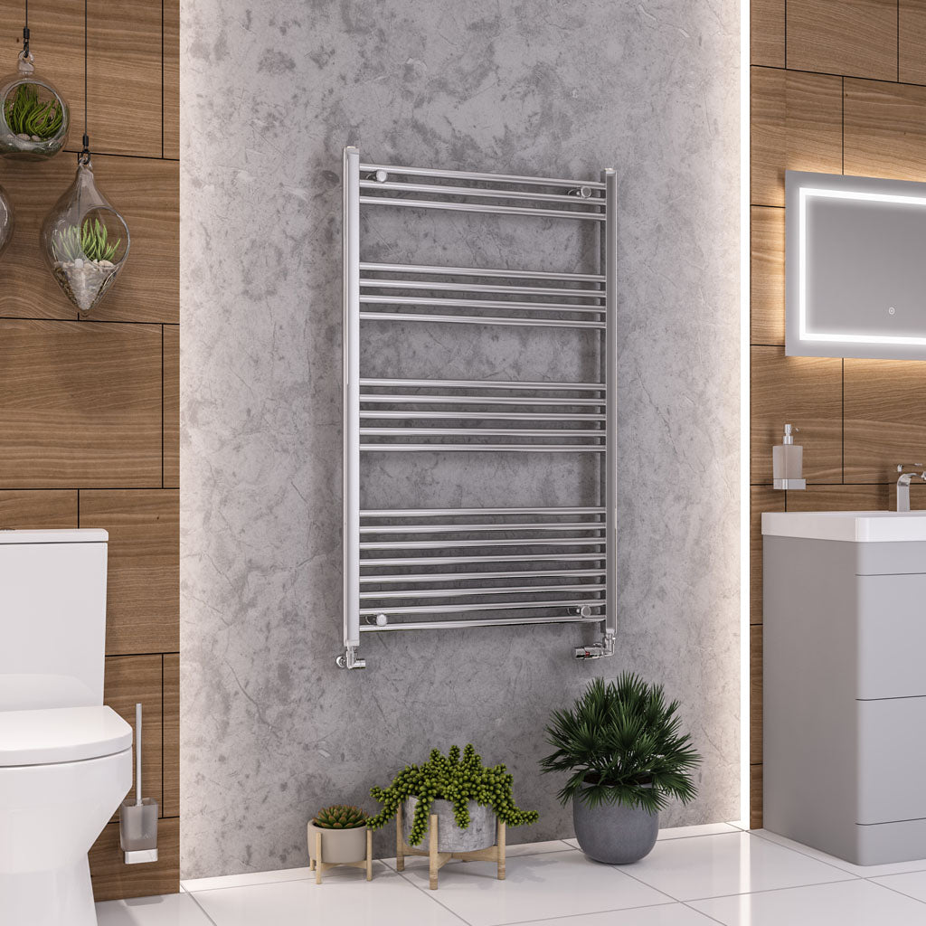 Eastbrook Wendover Electric ONLY Straight Chrome Towel Rails - Various Sizes 1000mm x 500mm Single Heat Element