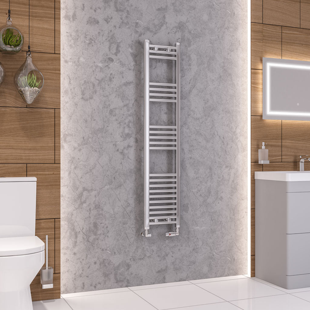 Eastbrook Wendover Electric ONLY Straight Chrome Towel Rails - Various Sizes 1000mm x 600mm Single Heat Element
