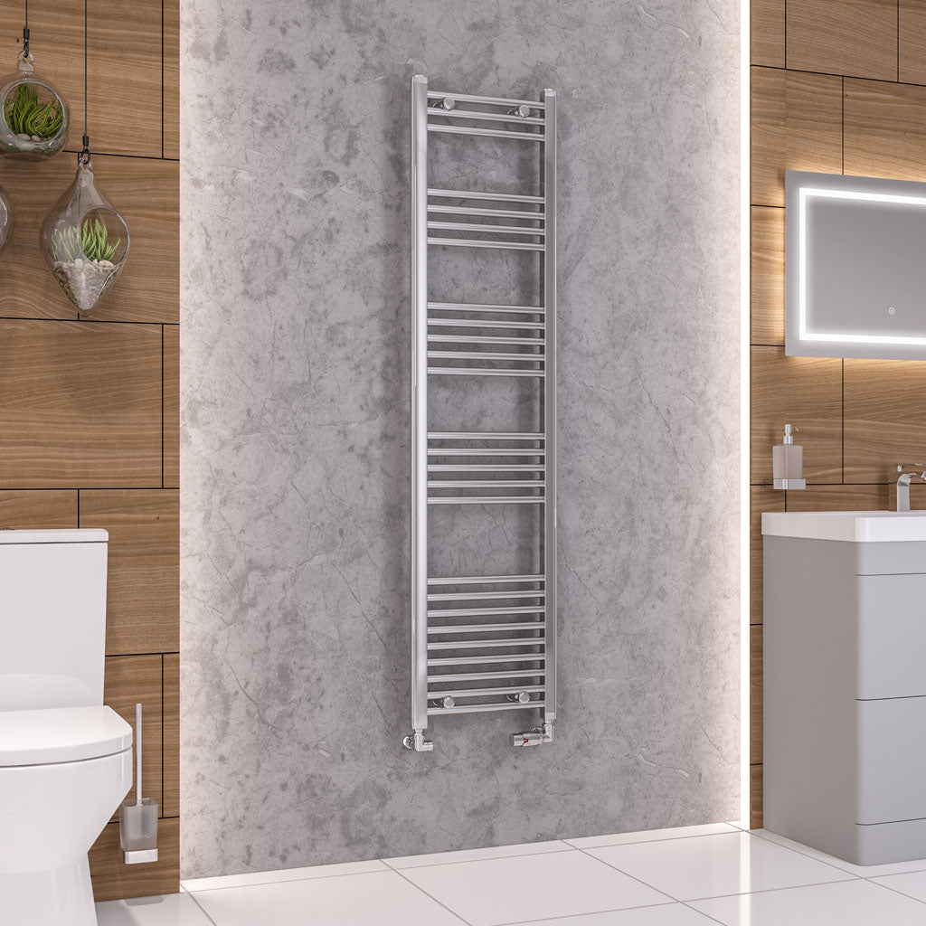 Eastbrook Wendover Electric ONLY Straight Chrome Towel Rails - Various Sizes 1200mm x 750mm Single Heat Element