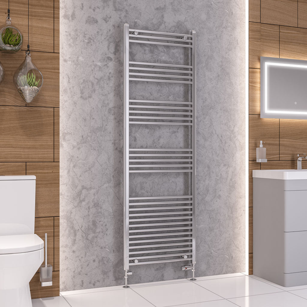 Eastbrook Wendover Electric ONLY Straight Chrome Towel Rails - Various Sizes 1600mm x 400mm Single Heat Element