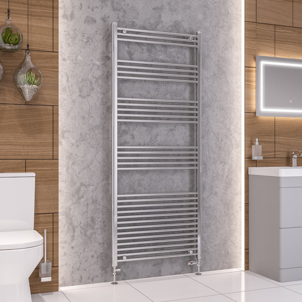 Eastbrook Wendover Electric ONLY Straight Chrome Towel Rails - Various Sizes 1600mm x 400mm Thermostatic Element