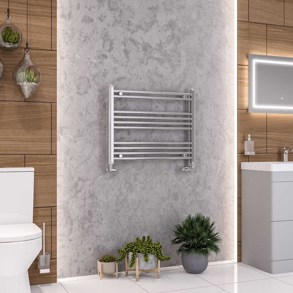 Eastbrook Wendover Electric ONLY Straight Chrome Towel Rails - Various Sizes 1800mm x 500mm Single Heat Element
