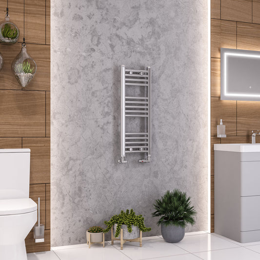 Eastbrook Wendover Electric ONLY Straight Chrome Towel Rails - Various Sizes 600mm x 300mm Single Heat Element