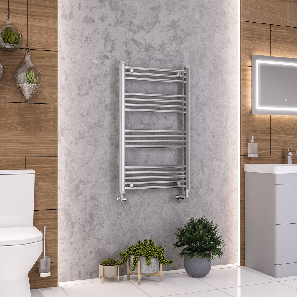 Eastbrook Wendover Electric ONLY Straight Chrome Towel Rails - Various Sizes 800mm x 400mm Single Heat Element