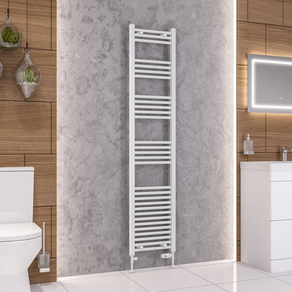 Eastbrook Wendover Electric ONLY Straight Gloss White Towel Rails - Various Sizes 1000mm x 750mm Single Heat Element