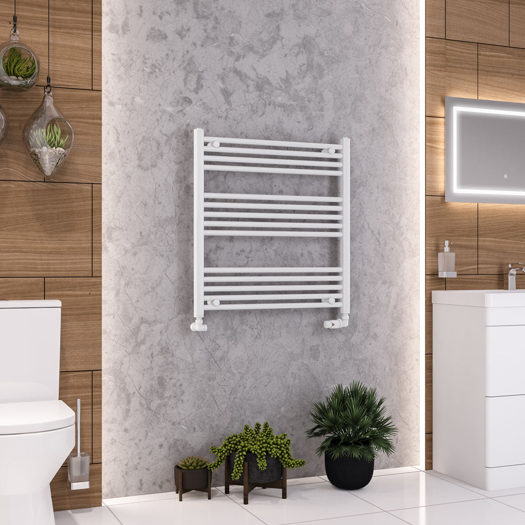 Eastbrook Wendover Electric ONLY Straight Gloss White Towel Rails - Various Sizes 1400mm x 500mm Single Heat Element