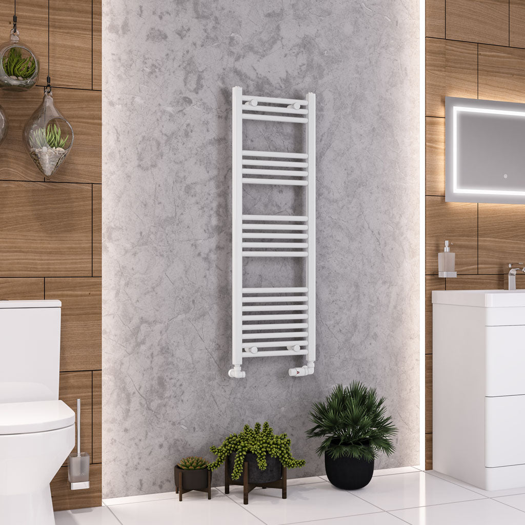 Eastbrook Wendover Electric ONLY Straight Gloss White Towel Rails - Various Sizes 1600mm x 300mm Thermostatic Element
