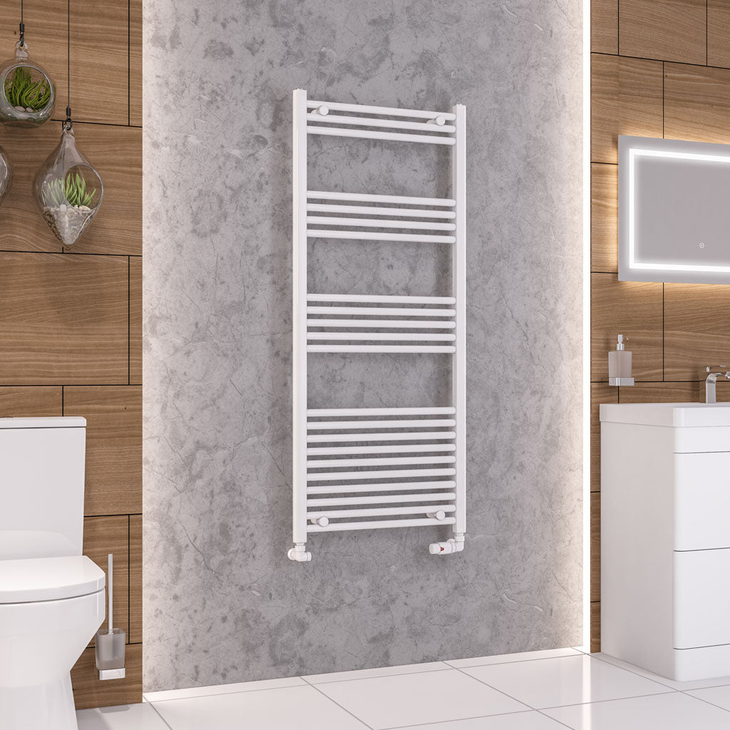 Eastbrook Wendover Electric ONLY Straight Gloss White Towel Rails - Various Sizes 1600mm x 750mm Single Heat Element