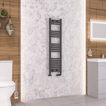 Eastbrook Wendover Electric ONLY Straight Matt Anthracite Towel Rails - Various Sizes 1200mm x 300mm Thermostatic Element