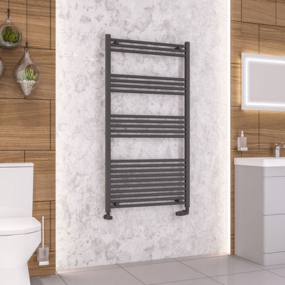 Eastbrook Wendover Electric ONLY Straight Matt Anthracite Towel Rails - Various Sizes 1400mm x 750mm Single Heat Element
