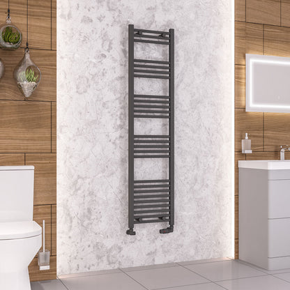 Eastbrook Wendover Electric ONLY Straight Matt Anthracite Towel Rails - Various Sizes 1600mm x 400mm Single Heat Element