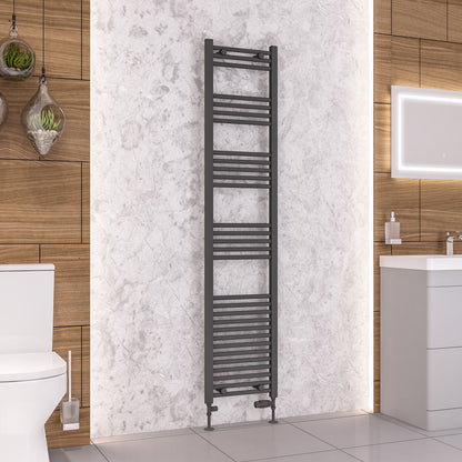 Eastbrook Wendover Electric ONLY Straight Matt Anthracite Towel Rails - Various Sizes 1800mm x 400mm Thermostatic Element