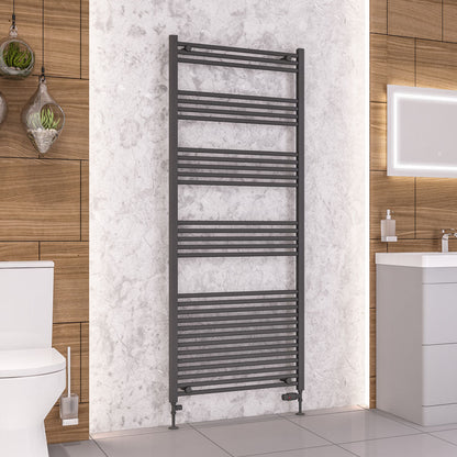 Eastbrook Wendover Electric ONLY Straight Matt Anthracite Towel Rails - Various Sizes 1800mm x 750mm Thermostatic Element