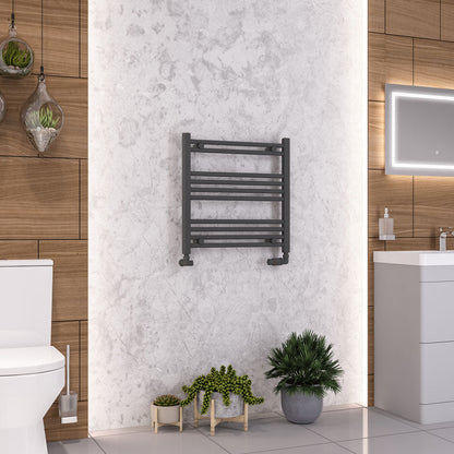 Eastbrook Wendover Electric ONLY Straight Matt Anthracite Towel Rails - Various Sizes 600mm x 600mm Single Heat Element