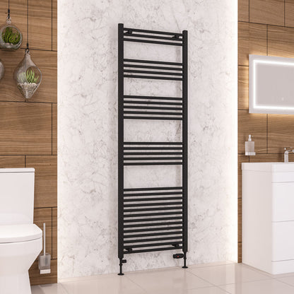 Eastbrook Wendover Electric ONLY Straight Matt Black Towel Rails - Various Sizes 1800mm x 600mm Single Heat Element